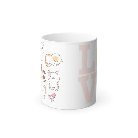 Cat Love Colour Morphing Mug